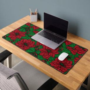 Poinsettia, Weihnachtsmuster Schreibtischunterlage