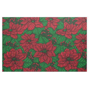 Poinsettia, Weihnachtsmuster Stoff
