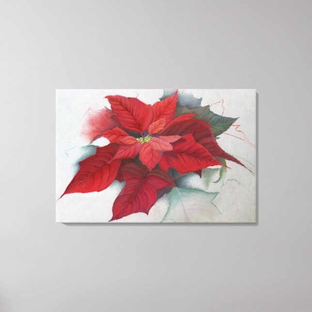 Poinsettia WeihnachtsÖlgemälde Leinwanddruck (Vorderseite)
