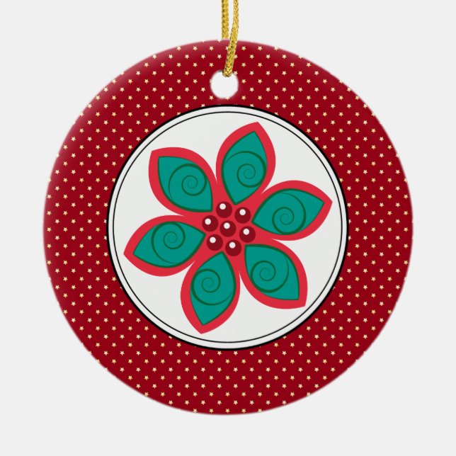 Poinsettia Weihnachtsschmuck (Vorne)