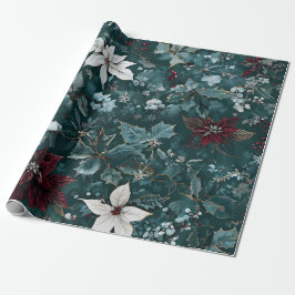 Poinsettia Weihnachtswackelpapier Geschenkpapier