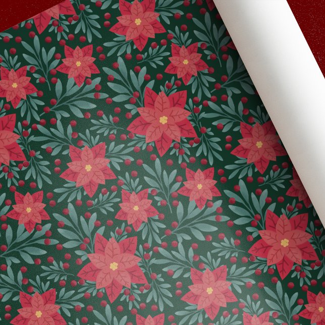 Poinsettia Weihnachtswrapping Paper Geschenkpapier (Von Creator hochgeladen)