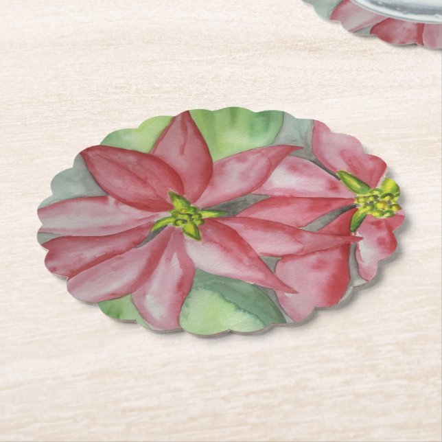 Poinsettia Weihnachtszeit-Untersetzer Untersetzer (angewinkelt)