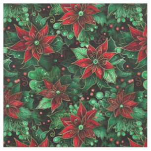 Poinsettia Wiederholung Weihnachten AI Generiertes Stoff