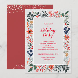 Poinsettia Winter Blumen Holiday Einladung