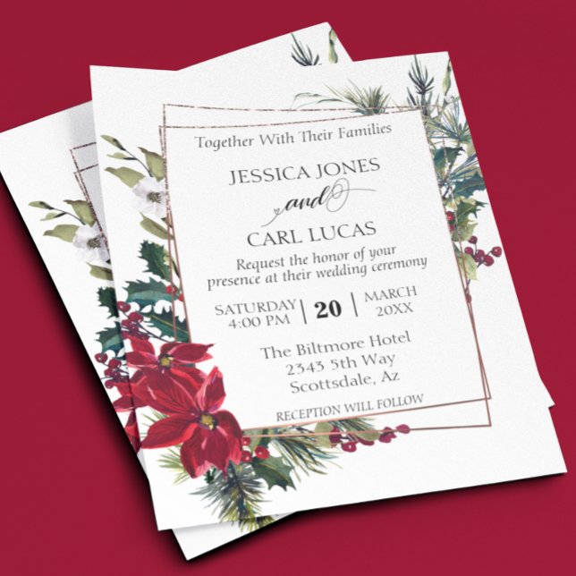 Poinsettia Winter Christmas Blumenrahmen Budget Flyer (Von Creator hochgeladen)