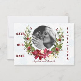 Poinsettia Winter-Kämpfe Hochzeit retten Datum Save The Date