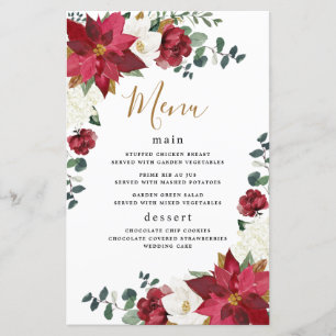 Poinsettia Winter Rote Hochzeitskarte