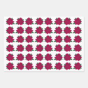 Poinsettia Wrapping Paper Geschenkpapier Set