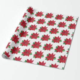 Poinsettia Wrapping Paper - Weißer Hintergrund Geschenkpapier