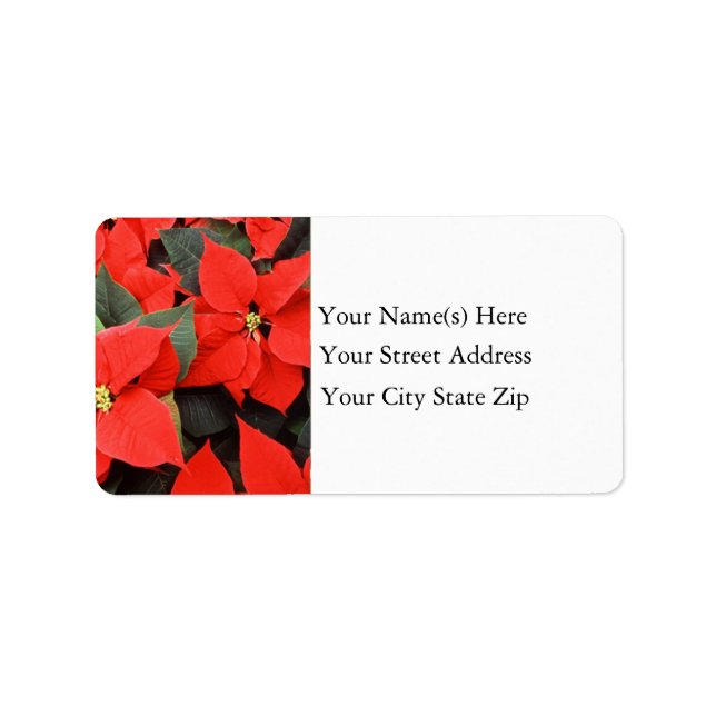 Poinsettias-Adressenkennzeichnung Adressaufkleber (Vorne)