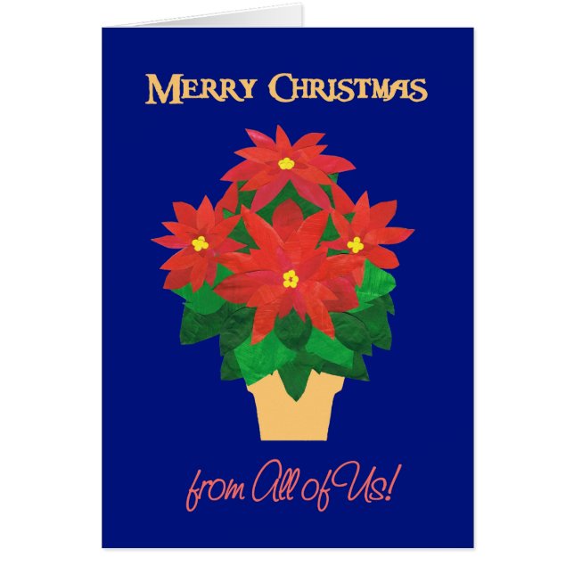 Poinsettias auf Blue Frory Weihnachten von uns all (Vorne)