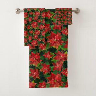 Poinsettias Badetuch Set