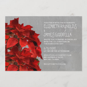 Poinsettias épousant des invitations