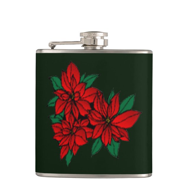 Poinsettias Flask Flachmann (Vorderseite)