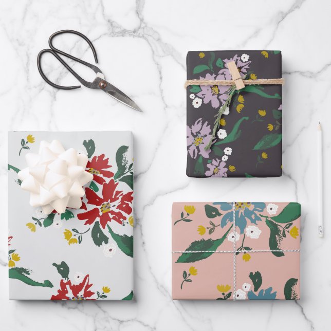 Poinsettias For All Seasons Geschenkpapier Set (Vorderseite)