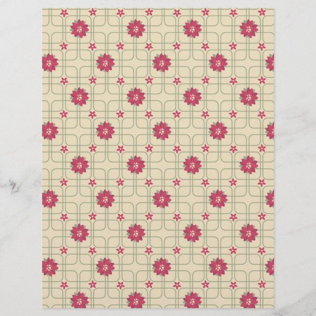 Poinsettias Scrapbook Paper (Vorderseite)