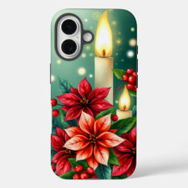 Poinsettias und lebendige Heilbeeren iPhone 16 Hülle