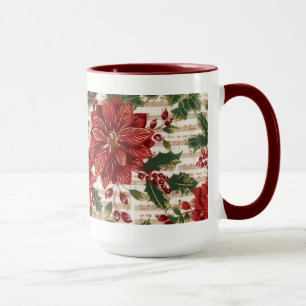 Poinsettias und Weihnachtsmusik - Tasse
