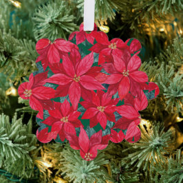 Poinsettias Winter Shelter Ornament Karte