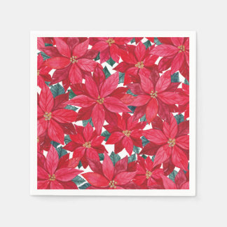 Poinsettias Winter Shelter Round Pouf Serviette
