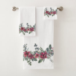 Poinsettien Badhandtuch Set