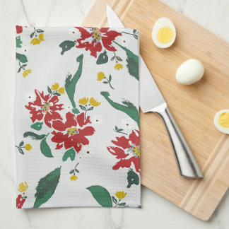 Poinsettien-Küchenhandtuch für alle Jahreszeiten Geschirrtuch