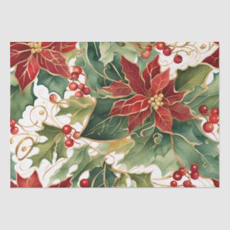 Poinsettien und holzige Papiere Seidenpapier