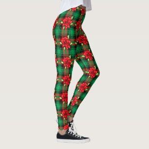 Poinsettien und Kariert Leggings