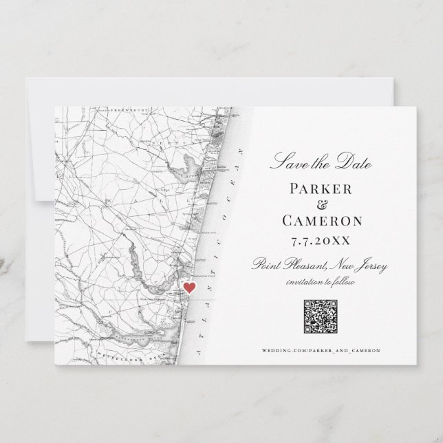 Point Agréable New Jersey Carte Mariage élégant (Devant)