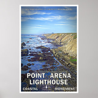 Point Arena Lighthouse Reiseplakat 02 Poster