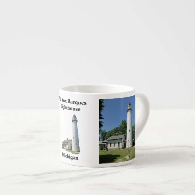 Point Aux Barques Lighthouse Espresso Tasse (Vorderseite Rechts)