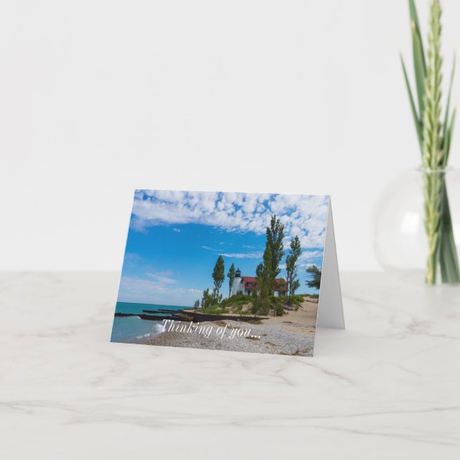 Point Betsie Light Thinking Karte (Vorderseite)