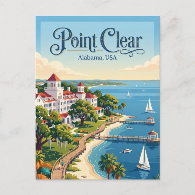 Point Clear Alabama Postkarte (Vorderseite)