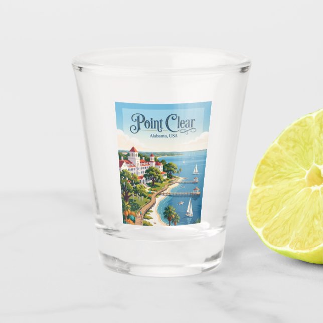 Point Clear Alabama Schnapsglas (Vorderseite)
