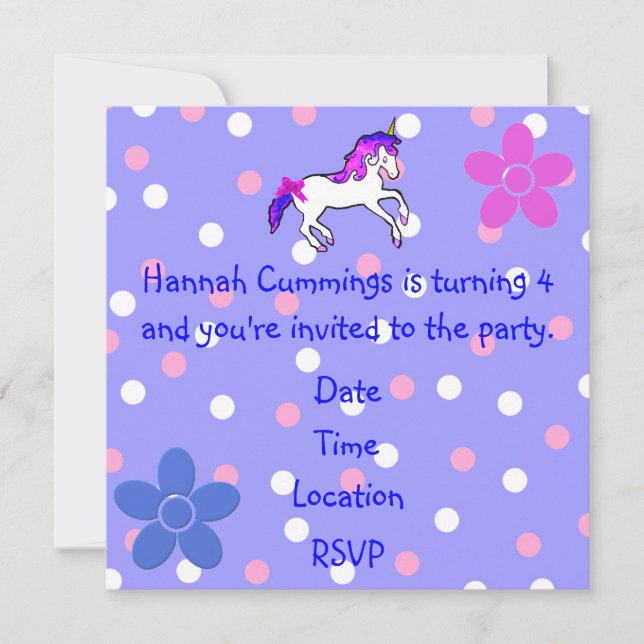 Point de polka de la fille et invitation (Devant)