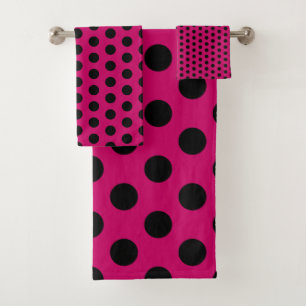 Point de polka rose et noir