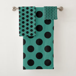 Point de polka turquoise et noir