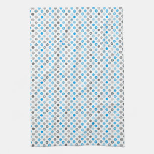 Point d'hiver Motif Blanc Bleu Gris Serviette cuis