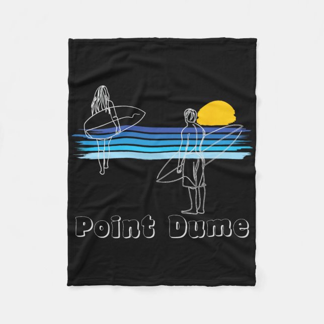 Point Dume Surfing Beach Surf Guy Girl  Fleecedecke (Vorderseite)