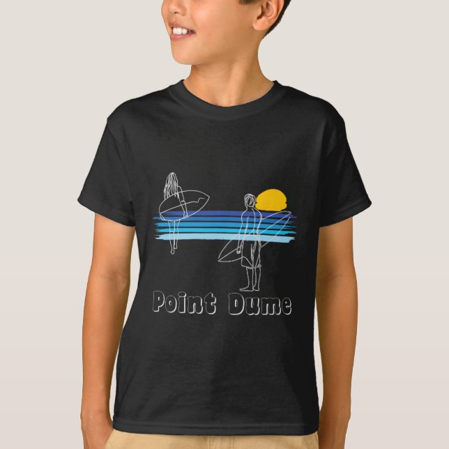 Point Dume Surfing Beach Surf Guy Girl  T-Shirt (Vorderseite)