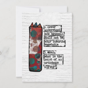 Point D'Un Artichoke Cartes De Voeux Drôle Veggie