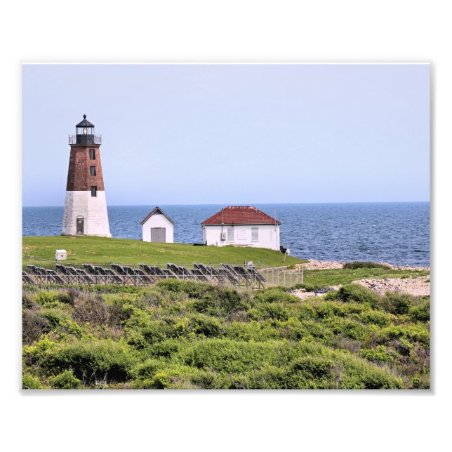 Point Judith Lighthouse, Rhode Island Foto Print (Vorne)