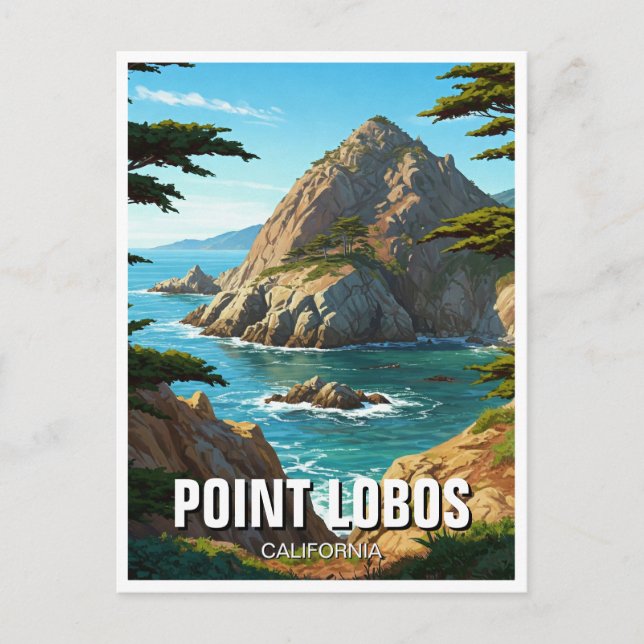 Point Lobos California Travel Postkarte (Vorderseite)