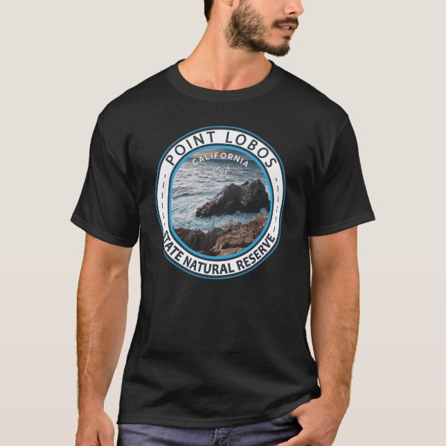 Point Lobos Staat Natural Reserve California Abzei T-Shirt (Vorderseite)