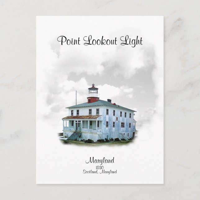 Point Lookout Light - Maryland Postkarte (Vorderseite)