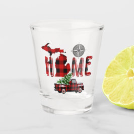 Point Me Zuhause | Michigan Vintag Red Truck Schnapsglas