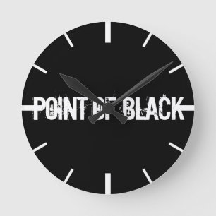 "Point of Black" Runde Wanduhr