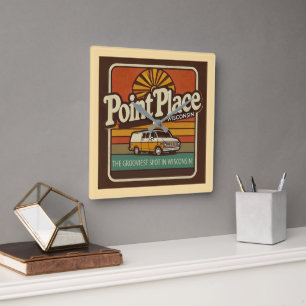 Point Place Wisconsin Quadratische Wanduhr