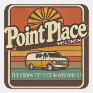 Point Place Wisconsin Quadratischer Aufkleber